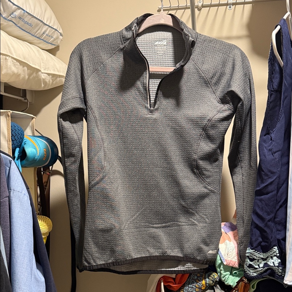 Womens Gray Half-Zip Sweater